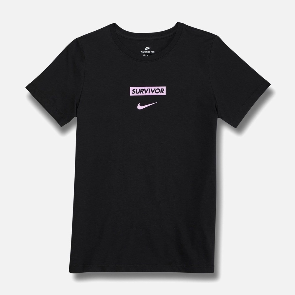 Nike Black Tee with Purple 'Survivor' Graphic
